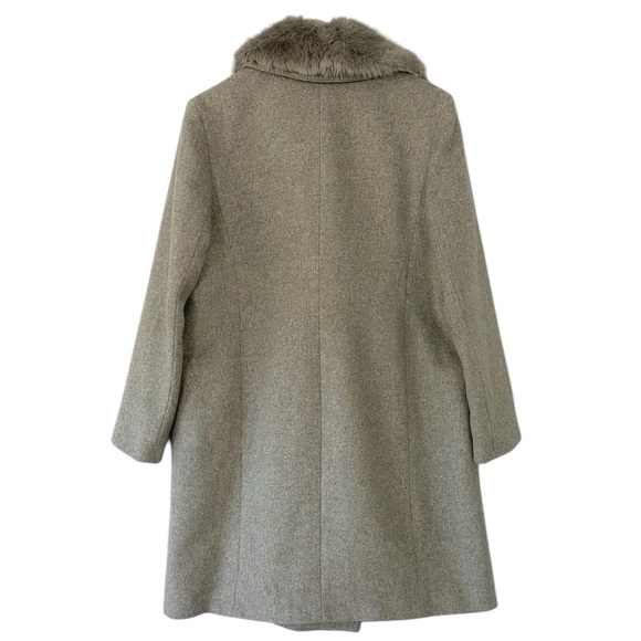 Monsoon Gray Coat with Faux Fur Collar - Picture 16 of 16
